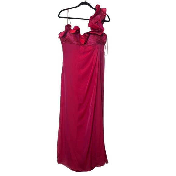 Rickie Freeman for Teri Jon Red One Shoulder Gown | Size 12 | Formal Evening Dre - Picture 1 of 4